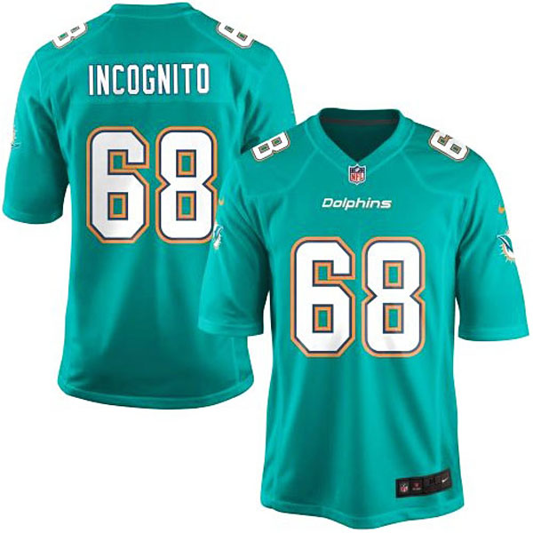 Nike Youth Miami Dolphins #68 Richie Incognito Team Color Game Jersey - Aqua