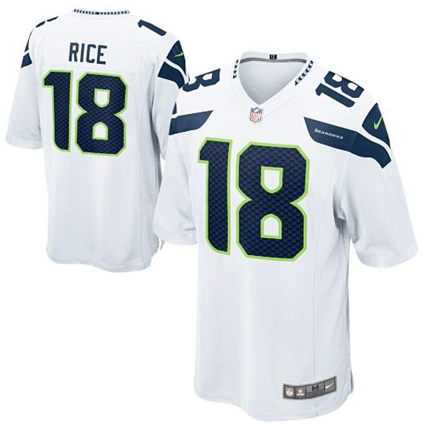 Youth Seattle Seahawks #18 Sidney Rice Nike White Game Jersey