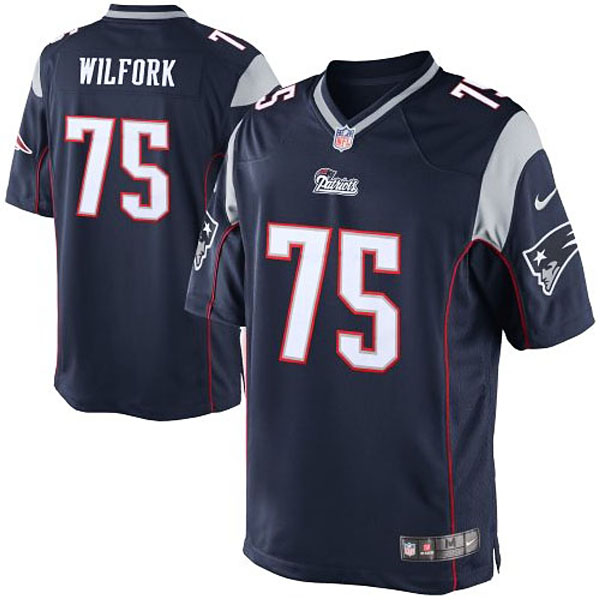 Youth New England Patriots #75 Vince Wilfork Nike Navy Blue Limited Jersey