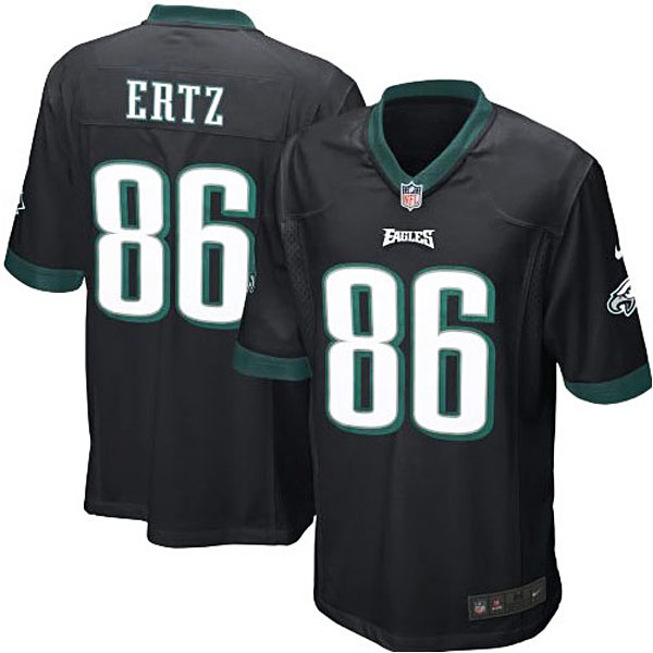 Mens Philadelphia Eagles #86 Zach Ertz Nike Black Alternate Game Jersey