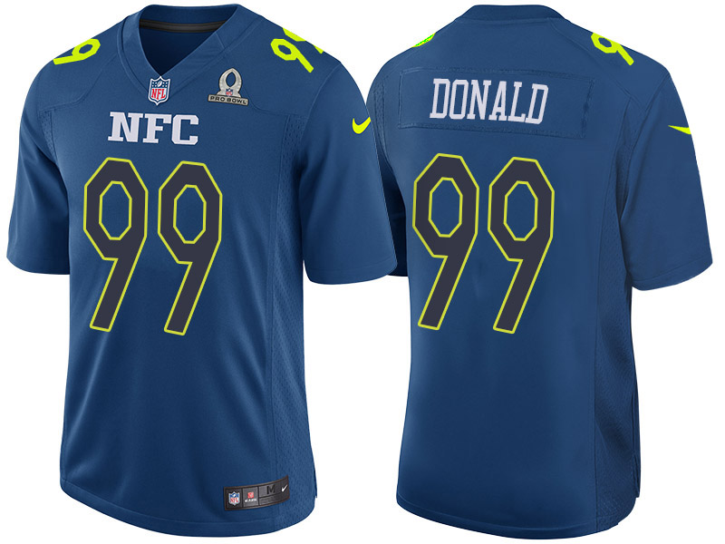 2017 Pro Bowl NFC Aaron Donald Blue Game Jersey