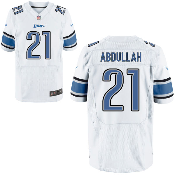 Mens Detroit Lions #21 Ameer Abdullah Nike White Elite Jersey