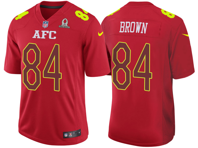 2017 Pro Bowl AFC Antonio Brown Red Game Jersey