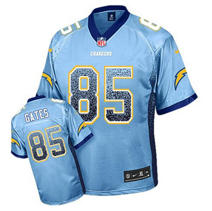 San Diego Chargers #85 Antonio Gates Blue Drift Fashion Jersey