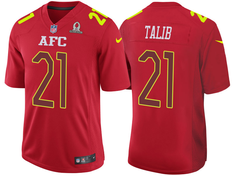 2017 Pro Bowl AFC Aqib Talib Red Game Jersey