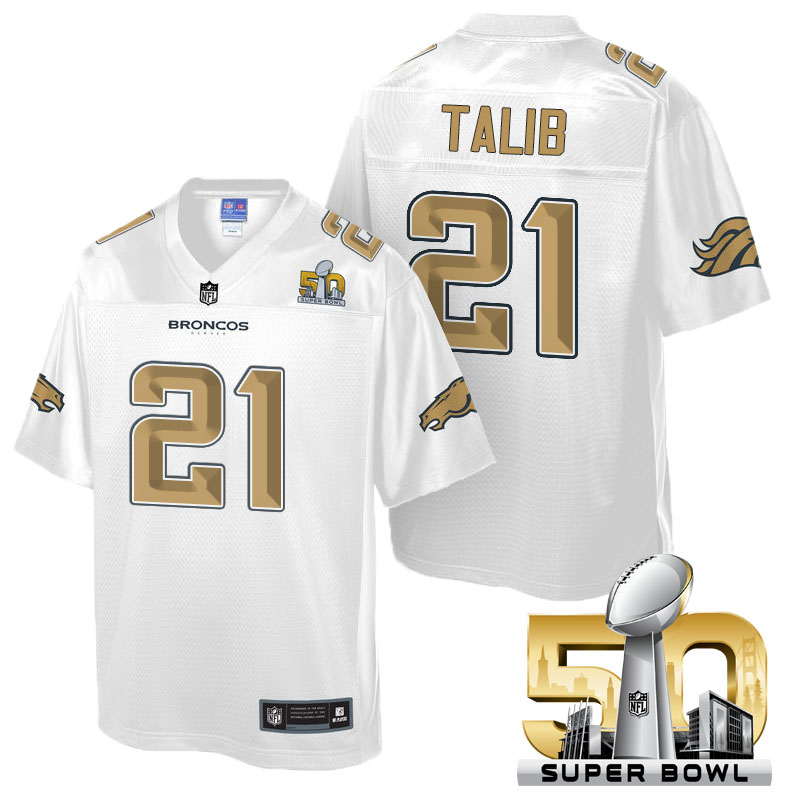 Denver Broncos #21 Aqib Talib White 2016 Super Bowl 50 Pro Line Fashion Jersey