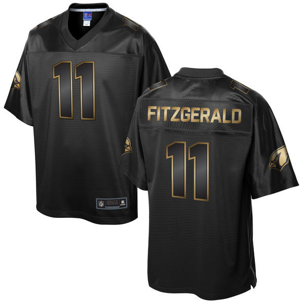 Arizona Cardinals #11 Larry Fitzgerald Super Bowl 50 Black Gold Collection Jersey