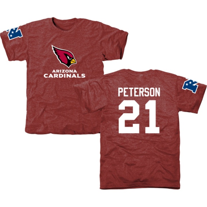 Arizona Cardinals #21 Patrick Peterson Red Name & Number Tri-Blend T-shirt