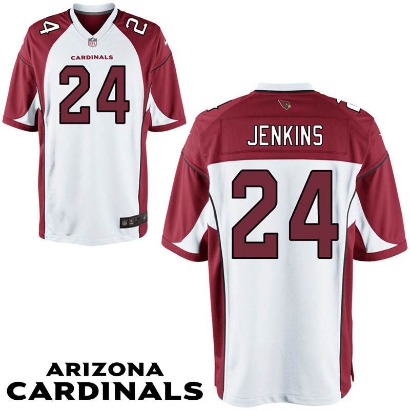 Arizona Cardinals #24 Mike Jenkins White Game Jersey