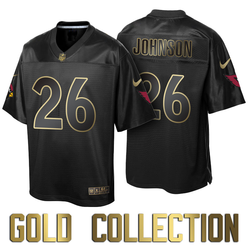 Arizona Cardinals #26 Rashad Johnson Super Bowl 50th Black Gold Collection Jersey