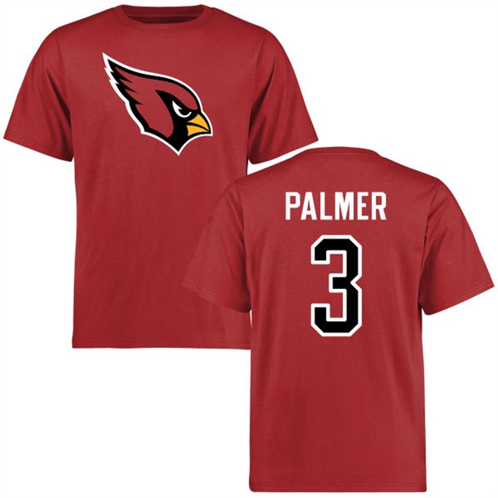 Arizona Cardinals #3 Carson Palmer Name & Number Cardinal Logo T-shirt