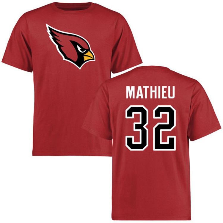 Arizona Cardinals #32 Tyrann Mathieu Name & Number Cardinal Logo T-shirt