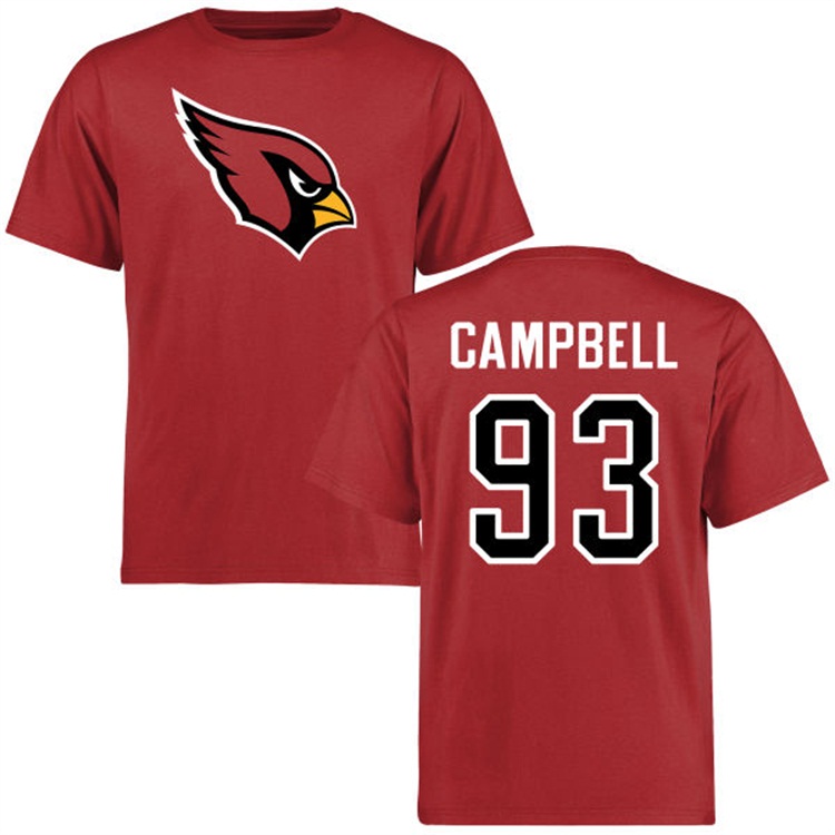 Arizona Cardinals #93 Calais Campbell Name & Number Cardinal Logo T-shirt