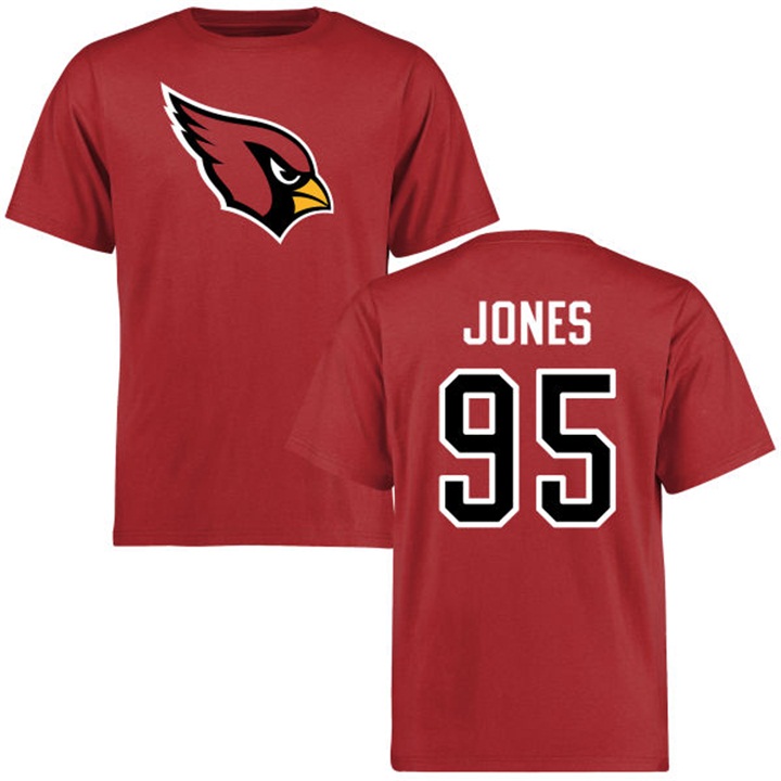 Arizona Cardinals #95 Chandler Jones Cardinal Name & Number Logo T-shirt