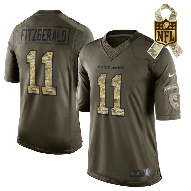 Men's Arizona Cardinals #11 Larry Fitzgerald Green Salute To Service Limited Jersey