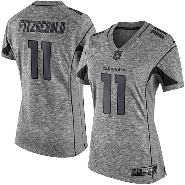 Women's Arizona Cardinals #11 Larry Fitzgerald Gridiron Gray Limited Jersey