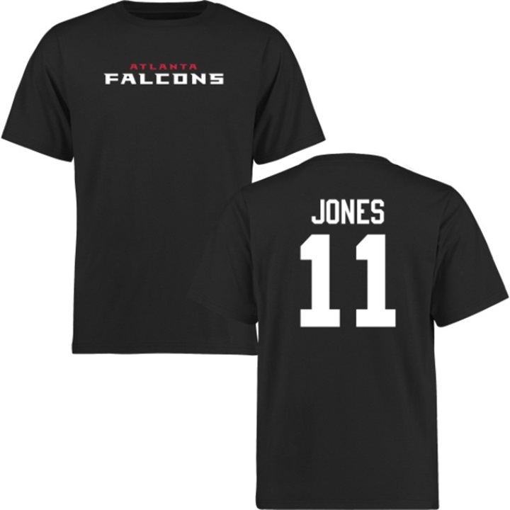 Atlanta Falcons #11 Julio Jones Black Name & Number Wordmark T-shirt