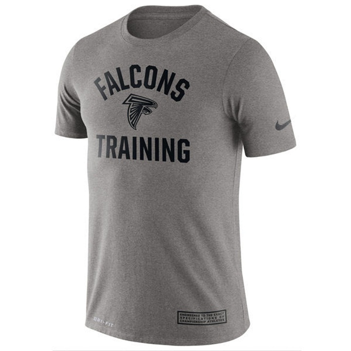 Atlanta Falcons Heathered Gray Training Performance Logo T-shirt