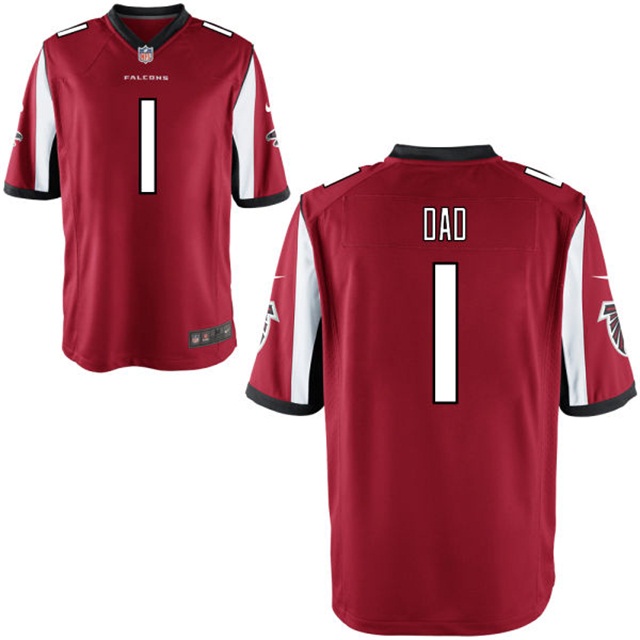 Atlanta Falcons Red Father's Day Gift Number 1 Dad Jersey