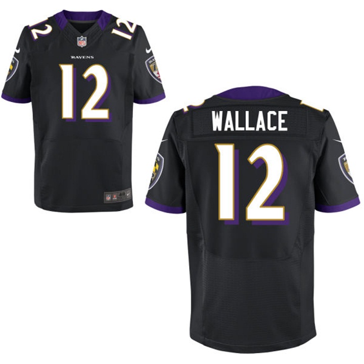 Baltimore Ravens #12 Mike Wallace Black Elite Jersey