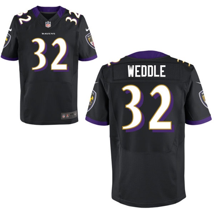 Baltimore Ravens #32 Eric Weddle Black Elite Jersey