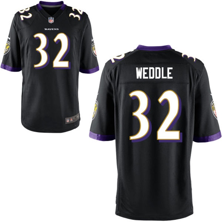 Baltimore Ravens #32 Eric Weddle Black Game Jersey