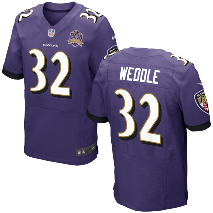 Baltimore Ravens #32 Eric Weddle Purple Elite Jersey