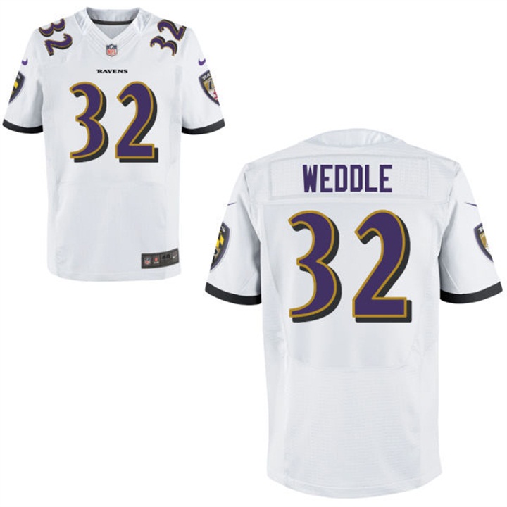 Baltimore Ravens #32 Eric Weddle White Elite Jersey