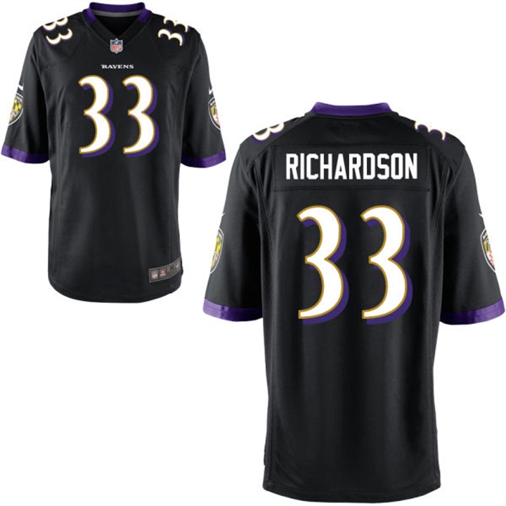 Baltimore Ravens #33 Trent Richardson Black Game Jersey