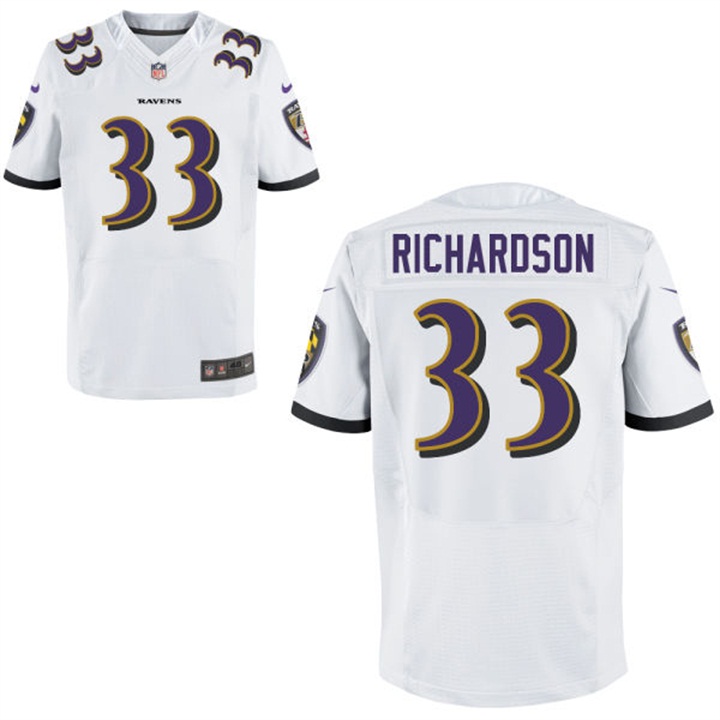 Baltimore Ravens #33 Trent Richardson White Elite Jersey