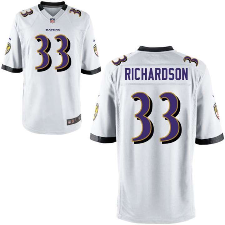 Baltimore Ravens #33 Trent Richardson White Game Jersey