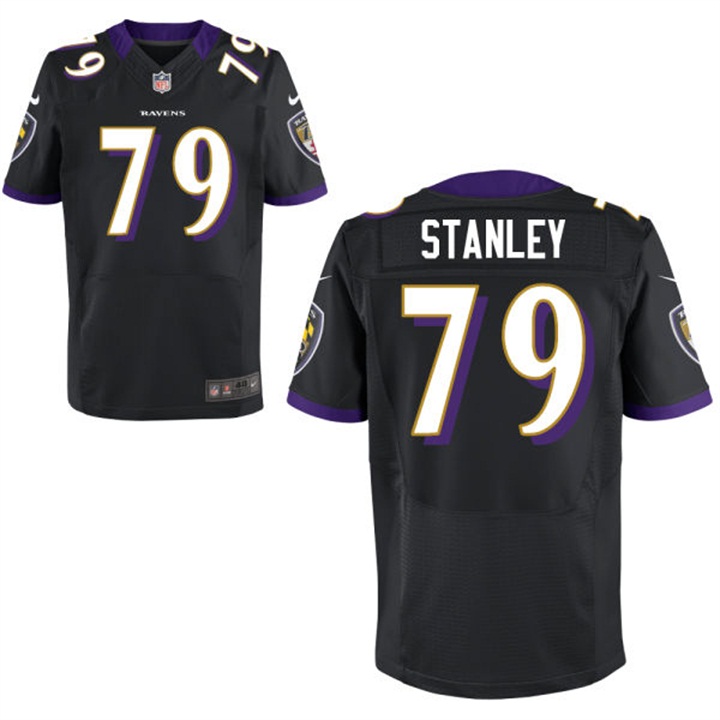 Baltimore Ravens #79 Ronnie Stanley Black Elite Jersey