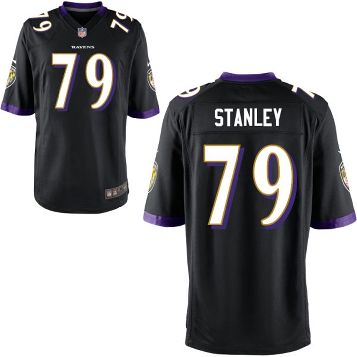 Baltimore Ravens #79 Ronnie Stanley Black Game Jersey