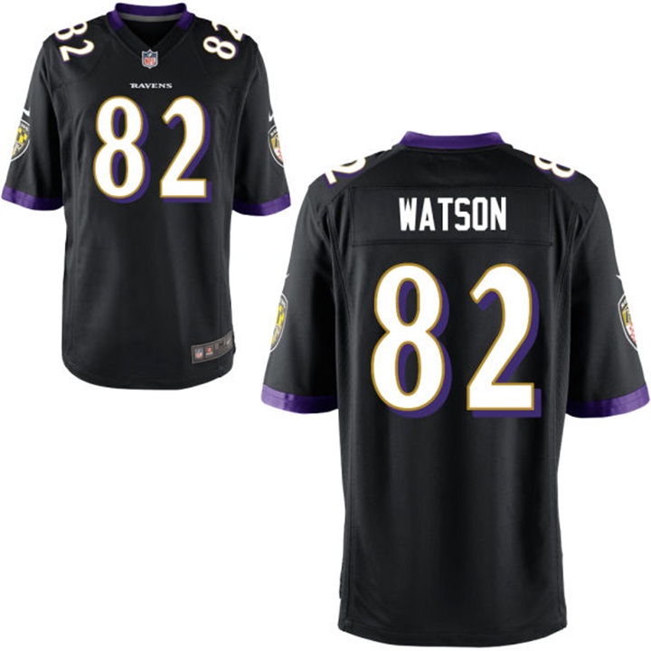 Baltimore Ravens #82 Benjamin Watson Black Game Jersey