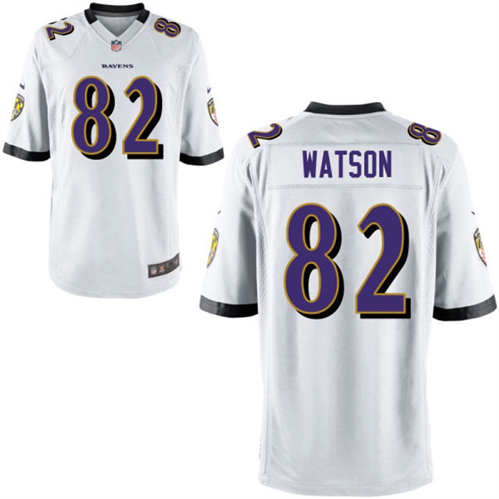 Baltimore Ravens #82 Benjamin Watson White Game Jersey