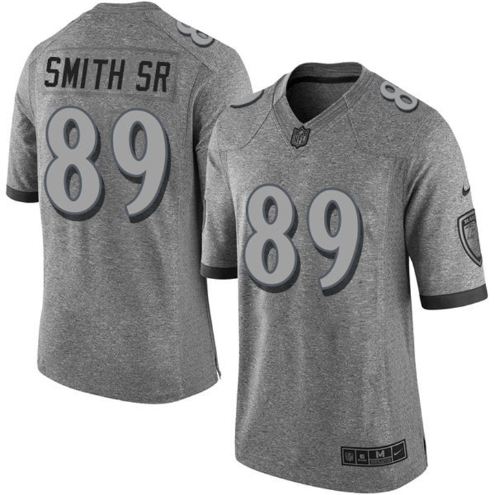 Baltimore Ravens #89 Steve Smith Sr Gridiron Gray Limited Jersey