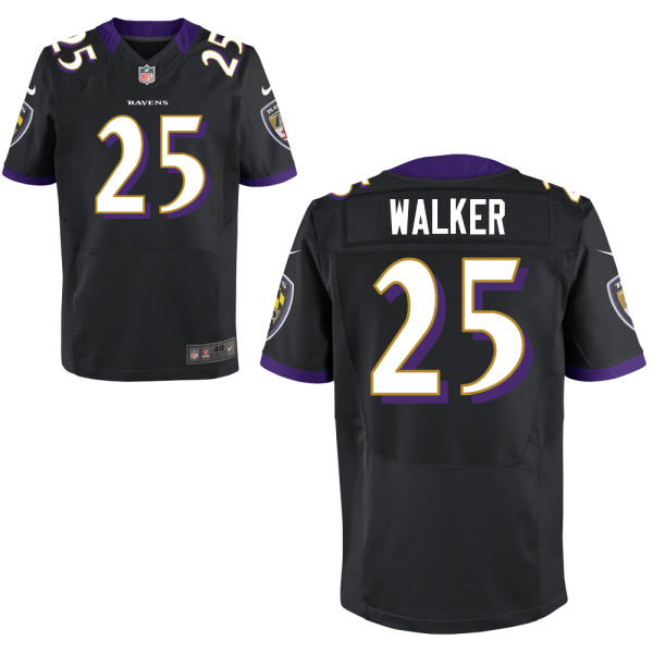 Baltimore Ravens #25 Tray Walker Black Alternate Elite Commemorative Jersey