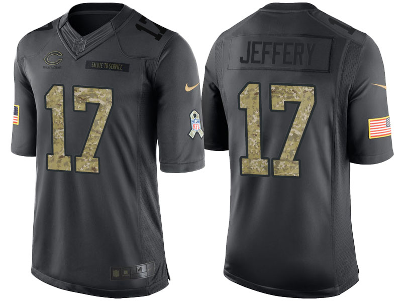 Chicago Bears #17 Alshon Jeffery Camo Anthracite 2016 Salute to Service Limited Jersey