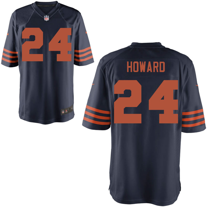 Chicago Bears #24 Jordan Howard Navy Blue Throwback Game Jersey