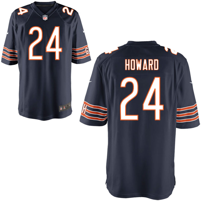 Chicago Bears #24 Jordan Howard Navy Game Jersey