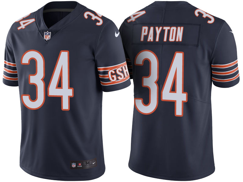 Chicago Bears #34 Walter Payton Navy Color Rush Limited Jersey