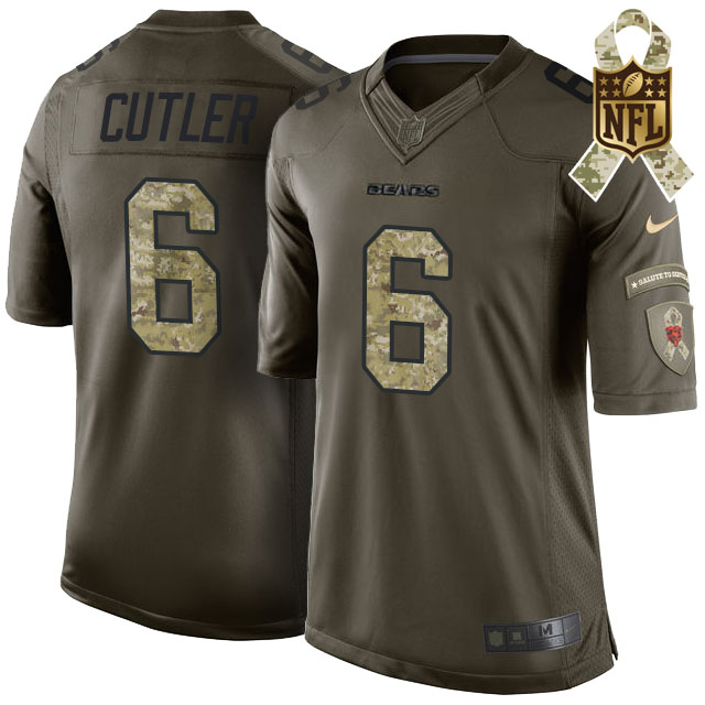 Chicago Bears #6 Jay Cutler Green Salute To Service Limited Jersey