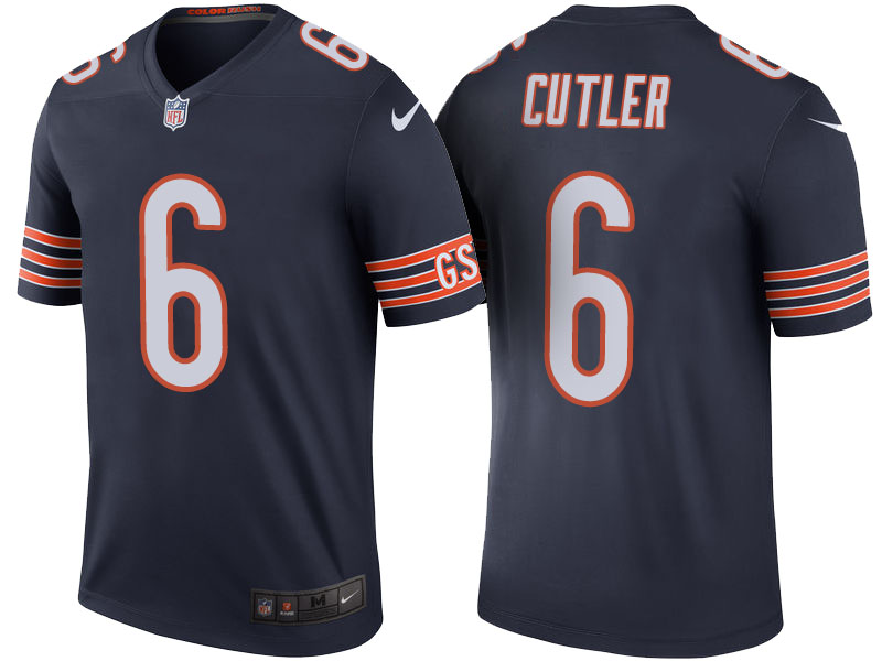 Chicago Bears #6 Jay Cutler Navy Color Rush Legend Jersey