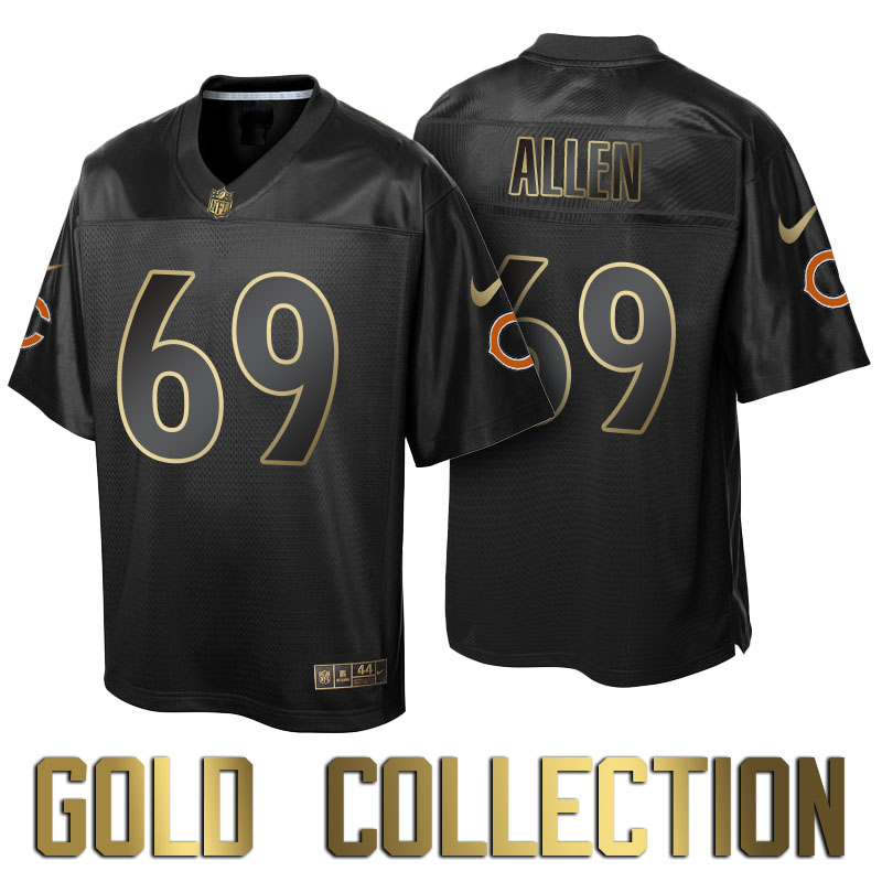 Chicago Bears #69 Jared Allen Super Bowl 50th Black Gold Collection Jersey