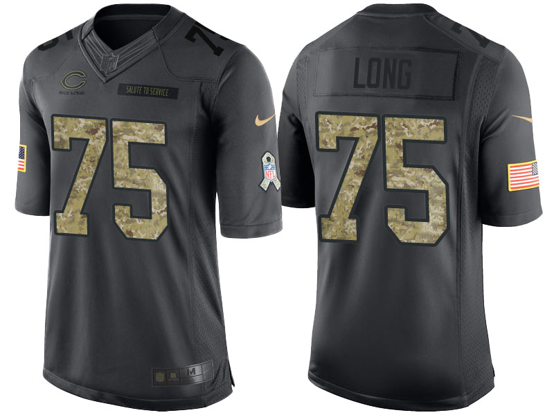 Chicago Bears #75 Kyle Long Camo Anthracite 2016 Salute to Service Limited Jersey