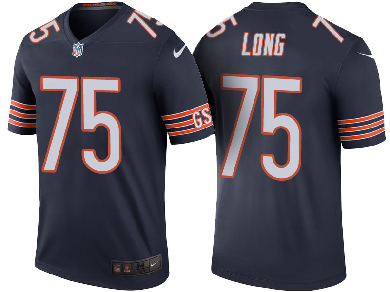 Chicago Bears #75 Kyle Long Navy Color Rush Legend Jersey