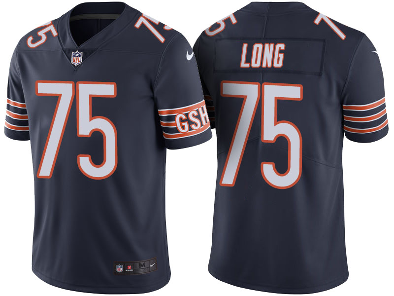 Chicago Bears #75 Kyle Long Navy Color Rush Limited Jersey