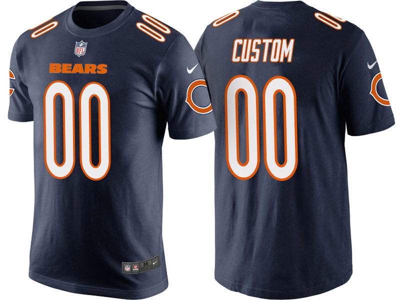 Chicago Bears Custom Navy Name & Number T-Shirt