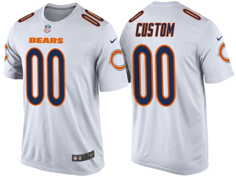 Chicago Bears Custom White Name & Number T-Shirt