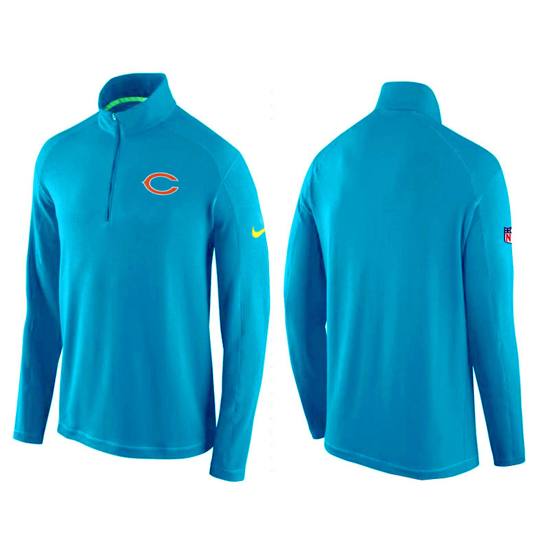 Chicago Bears Cyan Game Day Half-Zip Knit Performance Tri-Blend Jacket